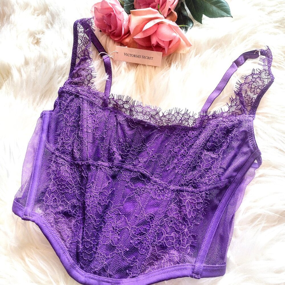 VICTORIAS SECRET-Dream angels corset top- Purple SIZE S